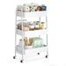 COOREL 30.5" H x 15.9" W Utility Cart w/ Wheels, Metal in White | 30.5 H x 15.9 W x 12.4 D in | Wayfair DTVB0BRC6VXJN