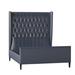 Kristin Drohan Collection Charlene Tufted Upholstered Standard Bed Upholstered, Leather in Blue | 78 H x 71 W x 88 D in | Wayfair