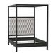 Kristin Drohan Collection Gates Tufted Solid Wood & Canopy Bed Wood & Upholstered/ in Green/Black | 90 H x 81 W x 87 D in | Wayfair