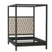 Kristin Drohan Collection Gates Tufted Solid Wood & Canopy Bed Wood & Upholstered/ in Gray | 90 H x 81 W x 87 D in | Wayfair GATES_BED_K_TVSD_SHGR