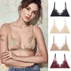 Soutien-gorge en satin sans couture pour femme sous-vêtements doux fin confortable sans fil