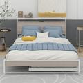 Latitude Run® Tinie Queen Size Metal Platform Bed Frame Bed Metal in White | 39 H x 61.8 W x 80.3 D in | Wayfair AF93E83AD60B47D99B2E54F292939274