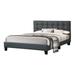 Latitude Run® Tufted Platform Bed Upholstered/Microfiber/Microsuede in Gray/Brown | 38 H x 62 W x 86 D in | Wayfair