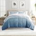 Ebern Designs All Season Down-Alternative Reversible Comforter Set in Ocean Waves Polyester/Polyfill/Microfiber in Blue/White | Wayfair