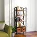 17 Stories Mikhi 5 Tier Etagere Bookcase w/ 2 Storage Drawer, 20" Industrial Bookshelf for Home & Office, in Brown | Wayfair