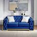 Rosdorf Park Keio 73 Velvet in Blue | 33 H x 73 W x 36 D in | Wayfair Sofas E215E96EF7264A37802209A08F645793