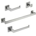 maiguoone 4 - Piece Bathroom Hardware Set Square Towel Holder Set Metal in Gray | Wayfair YCAWC-104