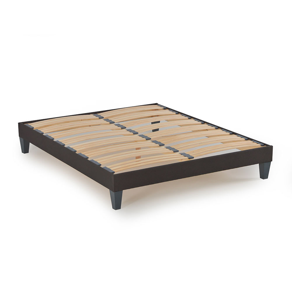 Sommier en kit en kit tissu gris anthracite - 90x200 cm