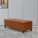 Adeco 50" Bonded Leather Storage Ottoman Bench