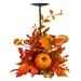12” Artificial Maple Leave, Berries, and Pumpkin Fall Harvest Candle Holder