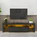 Morden TV Stand with 2 Drawers & RGB LED Lighting Adjustable Brightness High Glossy TV Cabinet, Fits up to 70 inch TV