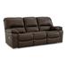 88 Inch Power Reclining Leather Match Brown Sofa, Pillow Armrests, USB Port