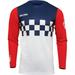 Thor 2024 Hallman Differ Cheq Offroad Motocross Dirt Bike Jersey - White/Red/Blue - Small