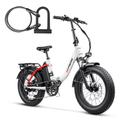 Hipeak 750W Folding Electric Bike for Adults 48V 15Ah Ebike 20 x 4.0 Fat Tire Electric Bike for Adults 25MPH Front Suspension