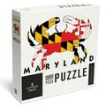 Lantern Press 1000 Piece Jigsaw Puzzle Maryland Crab Flag (White with Black Text)