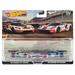 Diecast 2016 Ford GT Race #67 White with Green and Red Stripes and 2016 Ford GT Race #69 Light Blue Metallic with Orange Stripes Car Culture Set of 2 Cars Diecast Model Cars by Hot Wheels
