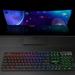 Wired Gaming Keyboard LED Tricolor Gaming Backlight 104 Keys Round Cap Keyboard Multimedia Control For Desktop Computer