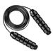 Jump Rope Adjustable Steel Jump Rope Workout with Foam Handles for Fitness Home Exercise & Slim Body - All black