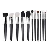 TOYMYTOY 11 Pcs Professional Goat Hair Makeup Brushes Set Wooden Handle Makeup Brushes Blending Brush Face Powder Blush Eye Shadows Concealers Brushes (T-11-005)