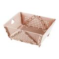 Small Folding Basket Fruit Vegetable Holder Bin Multipurpose Foldable Drain Basket Desktop Organizer Box for Bathroom Bedroom pink