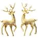 1/3/5/7PC Artificial Christmas Simulation Sika Deer Reindeer Fairy Tale Garden Props Statue Home Elk Cabinet Ornaments Cake Decoration