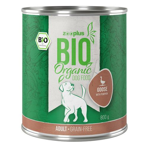 Sparpaket zooplus Bio Adult 12 x 800 g – Bio Gans mit Bio-Kürbis (getreidefrei)