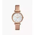 Fossil Outlet Women's Tillie Three-Hand Rose Gold Leather Watch