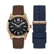 GUESS Men's Analog Quartz Watch with Leather/Silicone Strap GW0630G3