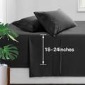 Manyshofu Extra Deep Pocket Queen Sheet Sets - Hotel Luxury 1800 Thread Count Sheets & Pillowcases - Microfiber Bed Set up to 24" Mattress - Charcoal Black Bed Sheets 18-24 Inch Deep Pockets - 4 Piece