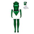 RocailleCos Mortal Kombat Jade Cosplay Costume Female Sexy Green Jumpsuit Suit with Mask Ninja Fighter Outfits (S, green)
