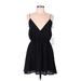 TOBI Casual Dress - Mini Plunge Sleeveless: Black Print Dresses - New - Women's Size Medium