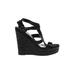 Aldo Wedges: Black Print Shoes - Women's Size 8 1/2 - Open Toe