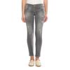 Slim-fit-Jeans LE TEMPS DES CERISES, Damen, Gr. 34, EURO-Größen, grau (anthrazit), 100% Polyester, Jeans, mit trendigen Used-Details
