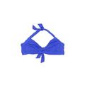 Seafolly Swimsuit Top Blue Solid Halter Swimwear - Women's Size 16