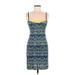 BCBGeneration Casual Dress - Sheath V-Neck Sleeveless: Blue Dresses - Women's Size Medium