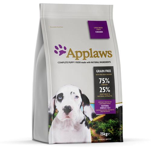 2x 15kg Applaws Puppy Huhn Große Rassen Hundefutter trocken