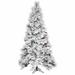 The Holiday Aisle® 10" X 63" Flocked Atka Slim Artificial Christmas Tree, Unlit, Metal in Green | 63 W in | Wayfair