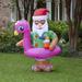 The Holiday Aisle® Ready for the Beach Santa Inflatable | 70 H x 45 W x 51 D in | Wayfair 27A39156D0FD4212A408E33B83FB11C6