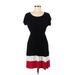 Gilli Casual Dress - A-Line Scoop Neck Short sleeves: Black Print Dresses - Women's Size Medium