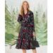 Appleseeds Women's Carefree Knit Ruffle-Neck Floral Dress - Multi - PL - Petite