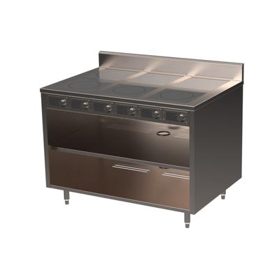 Spring USA BOH-3500-6 48" Cooking Cart w/ 6 Induction Stove, Silver, 208/240 V
