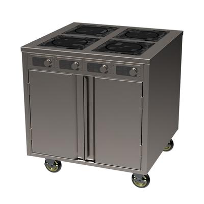 Spring USA BOH-3500DC 36" Mobile Cooking Cart w/ (4) Induction Burners, Silver, 208/240 V