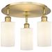 Clymer 15.63"W 3 Light Brushed Brass Flush Mount w/ Matte White Glass