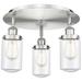 Dover 16.25" Wide 3 Light Satin Nickel Flush Mount With Clear Glass Sh