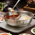 Stainless Steel Divided Hot Pots Fondue Chinese Soup Hotpots Induction Cooker Cooking Pot Twin