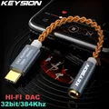KEYSION HIFI DAC amplificatore per auricolari USB tipo C a 3,5 mm jack per cuffie adattatore audio 32 bit 384 kHz decodificatore digitale convertitore AUX
