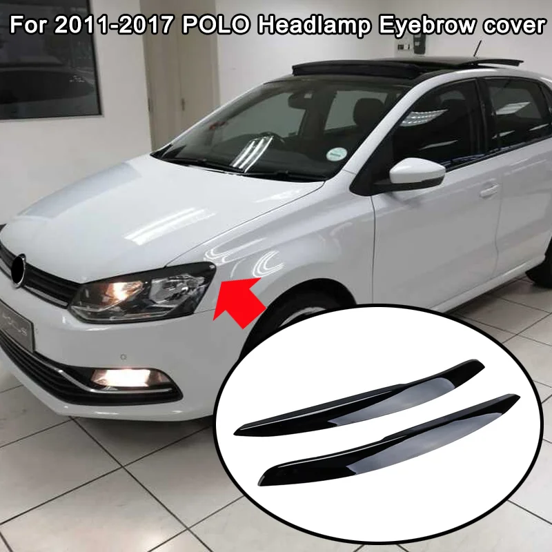 Misura Per VW Accessori Polo Mk5 6R 2010 2011 2012 2013 2014 2015 2016 2017 Nero Faro Sopracciglio Palpebra Copertura Trim Decorativo