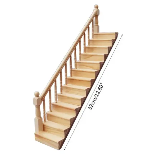 1:12 puppenhaus Miniatur Handlauf Treppe Holz Szene Plain Stairway Modelle Mini Treppen Möbel Room