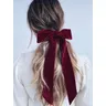 Lystrfac Vintage Long Ribbon Velvet Hair Bow per le donne Hairpin Simple Fashion Top Clip Ladies