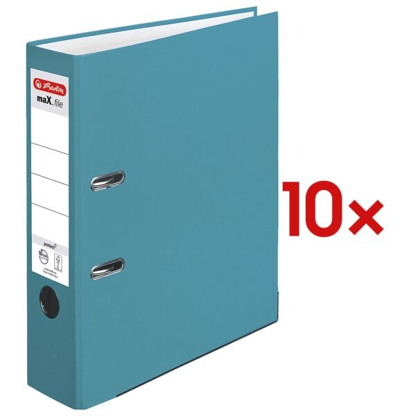 Herlitz 10x Ordner »maX.file protect« breit türkis, 8x31.8x28.5 cm Image